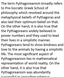 What do you understand by Pythagoreanism?